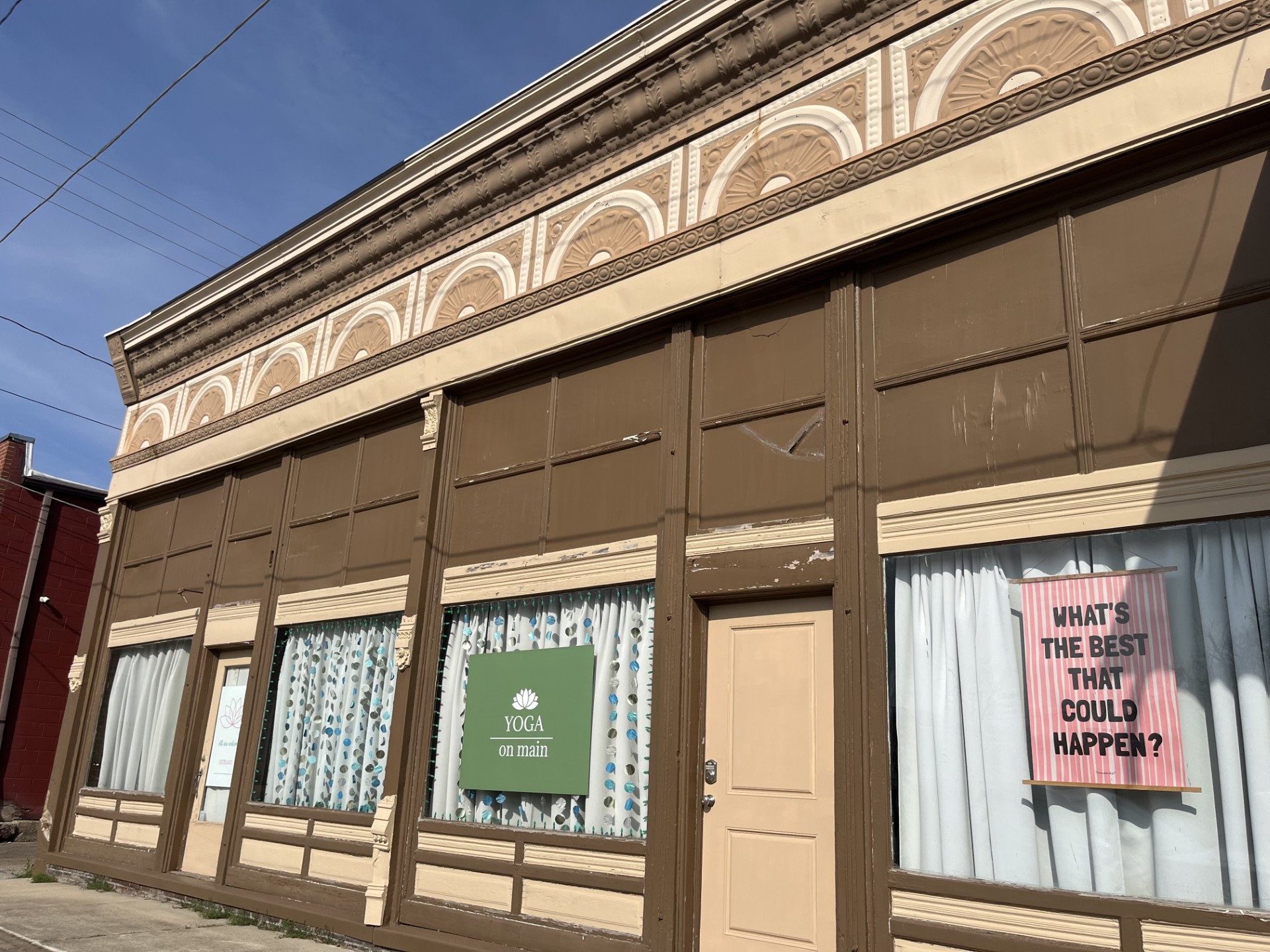 The historic Main Street building that houses Yoga on Main, just off the Kennett courthouse square